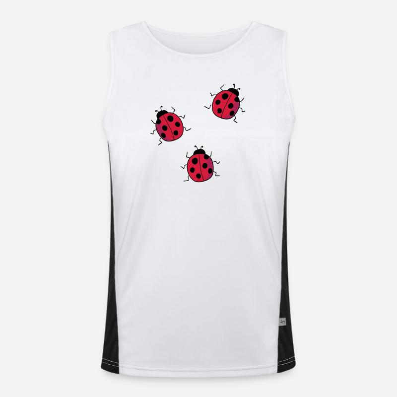 ladybug - Men's Functional Contrast Tank Top  - white/black