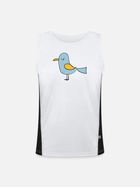 oiseau - Débardeur respirant contrasté Homme - blanc/noir