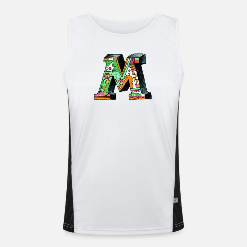 M Farbexplosion Doodle-Kunst Funktionelles Kontrast-Tank Top für Männer 