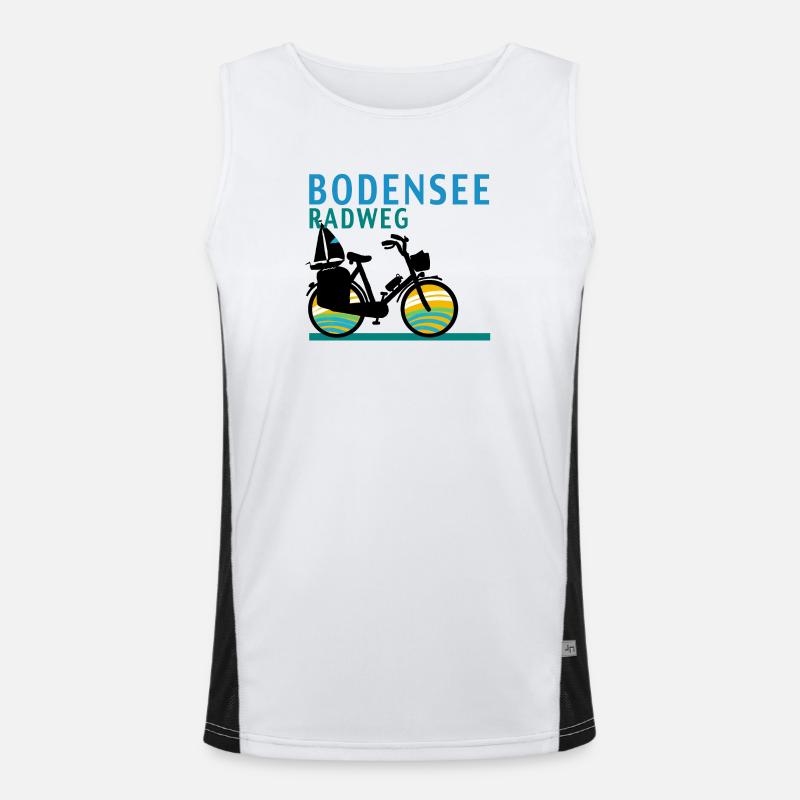 Bodensee-Radweg Funktionelles Kontrast-Tank Top für Männer 