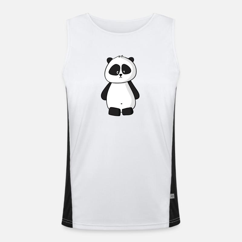 panda - Men's Functional Contrast Tank Top  - white/black
