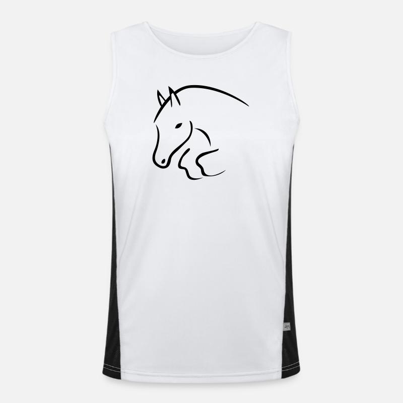 magic13 - Men's Functional Contrast Tank Top  - white/black