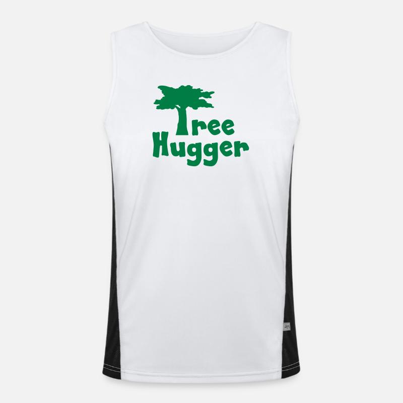 Tree Hugger - Men's Functional Contrast Tank Top  - white/black