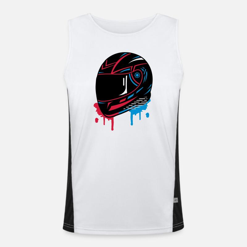 Motorcycle helmet Graffiti Men's Functional Contrast Tank Top 