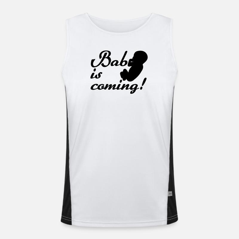 Bébé arrive Naissance, Grossesse, Cadeau Débardeur respirant contrasté Homme 