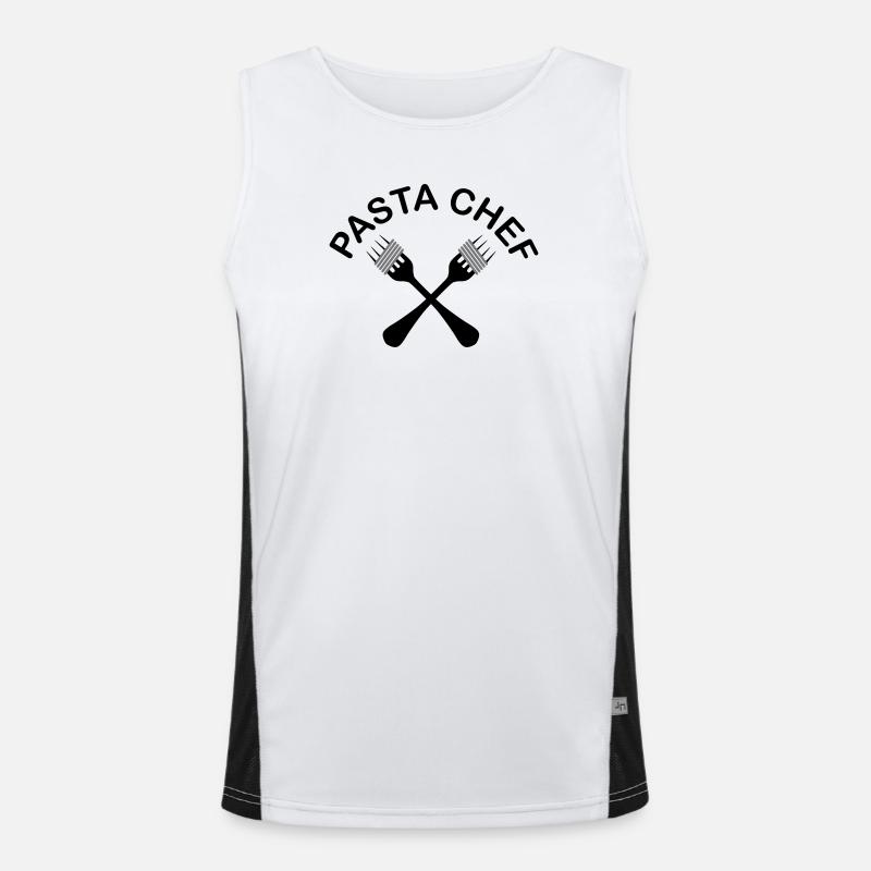 pasta - Men's Functional Contrast Tank Top  - white/black