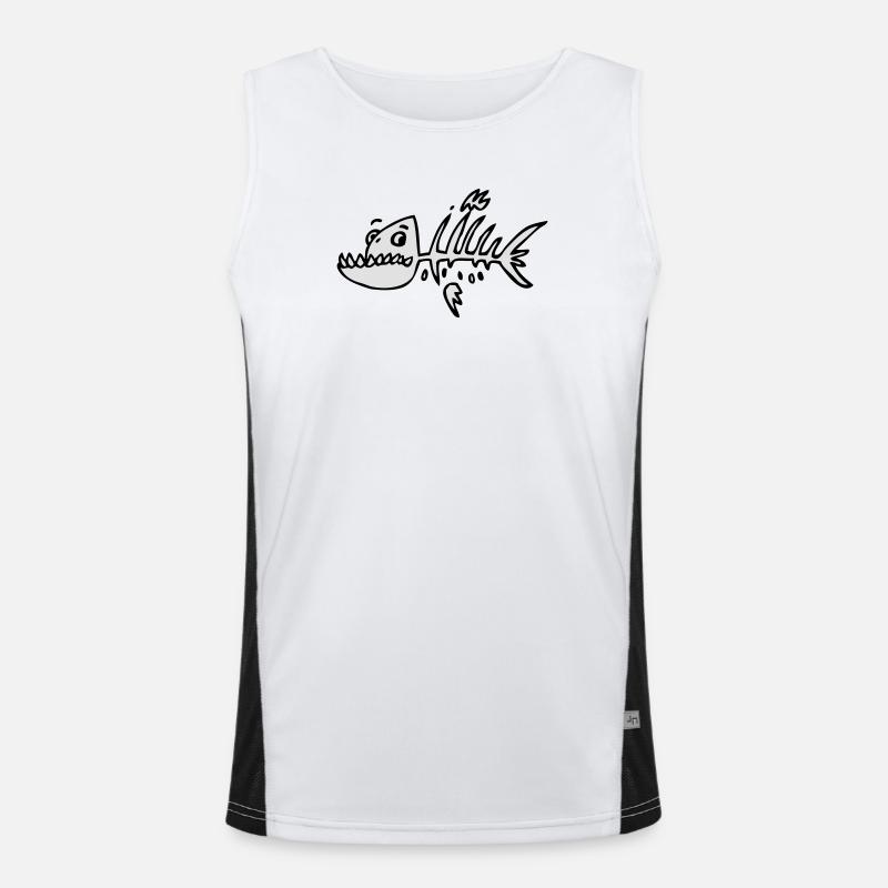 skeleton fish Men's Functional Contrast Tank Top 