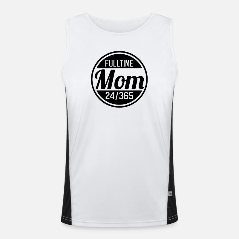 Fulltime Mom | Vollzeit Mutter - Men's Functional Contrast Tank Top  - white/black