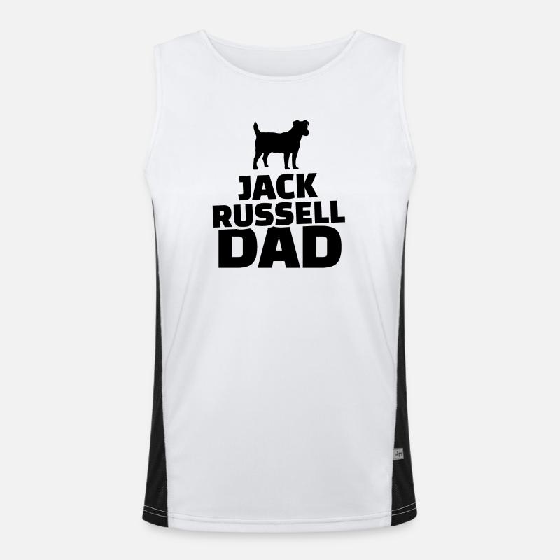 Jack Russel Dad - Men's Functional Contrast Tank Top  - white/black