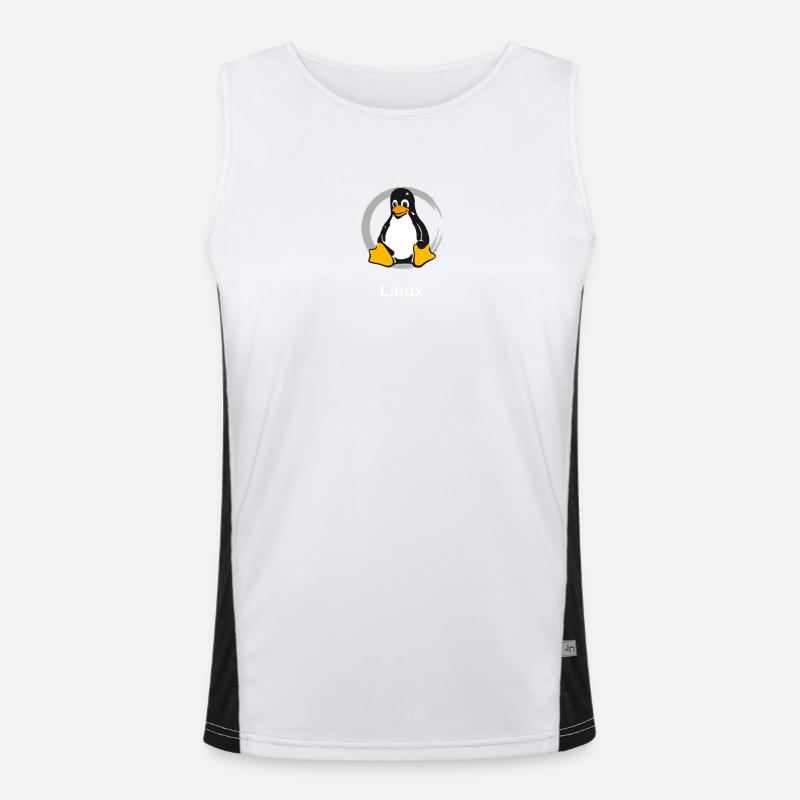 Pc computer Pinguin nerd geek Programmierer Admin Funktionelles Kontrast-Tank Top für Männer 