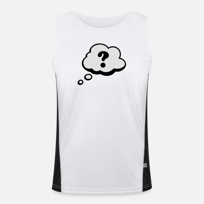 Comic speech bubble question mark - Men's Functional Contrast Tank Top  - white/black