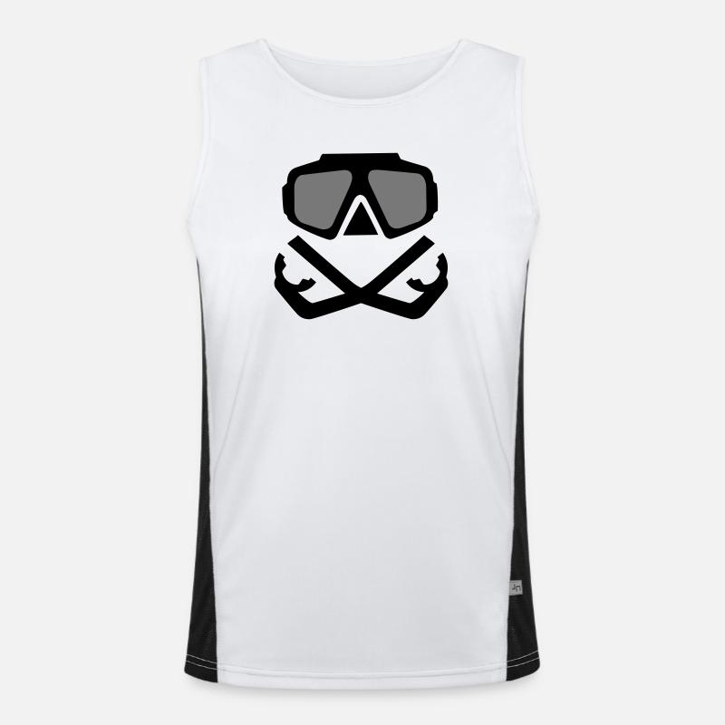 dive - Men's Functional Contrast Tank Top  - white/black