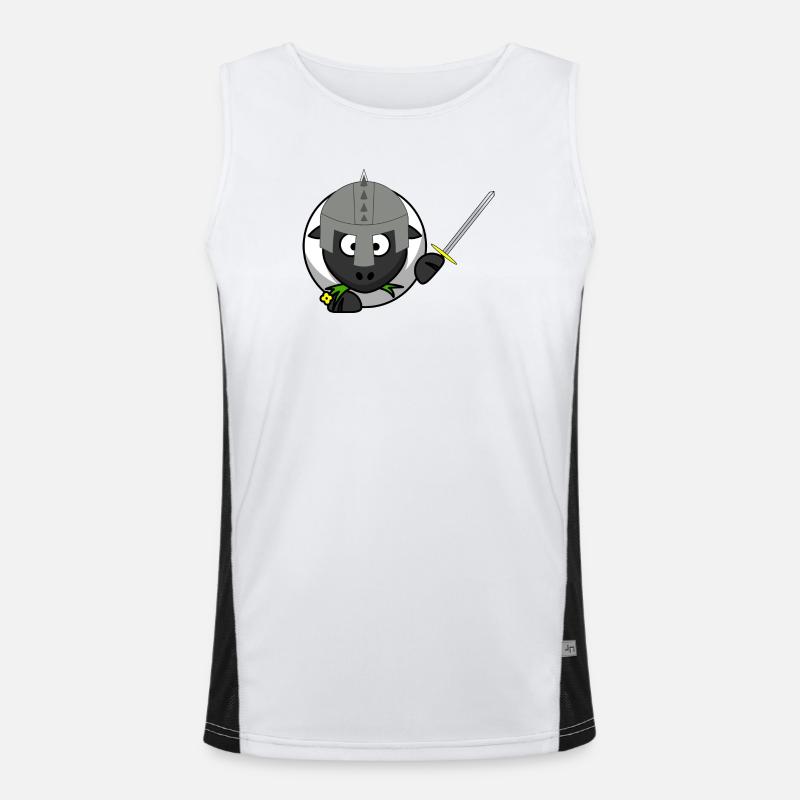 RitterSchaf im Kampf Funktionelles Kontrast-Tank Top für Männer 