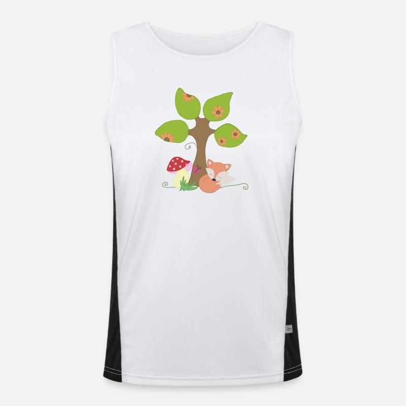 Fuchs unterm Baum Funktionelles Kontrast-Tank Top für Männer 