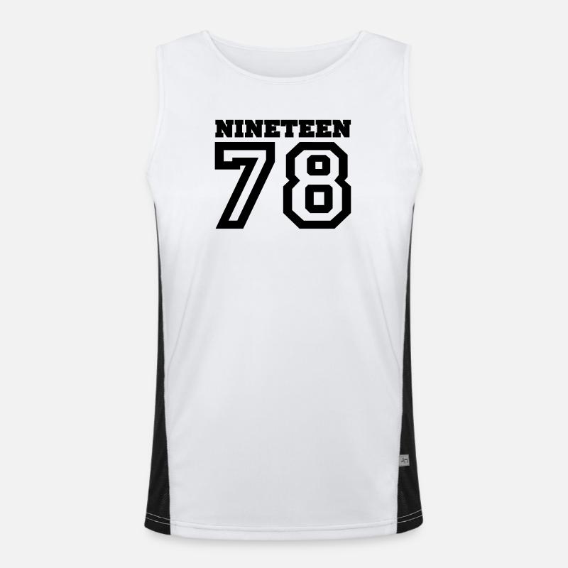 1978 - Men's Functional Contrast Tank Top  - white/black