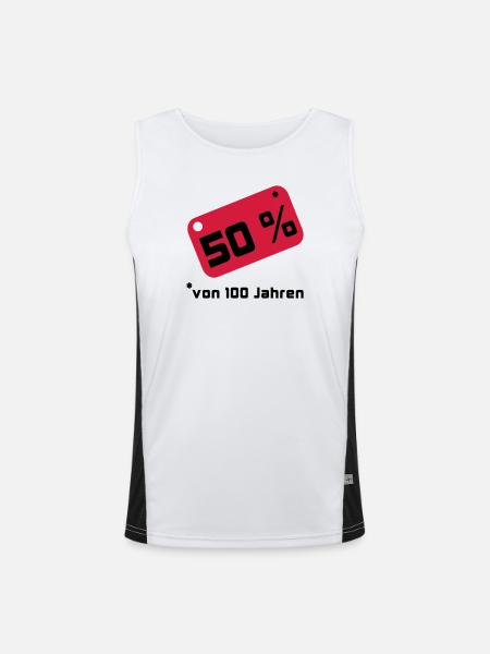 50% ... 100 years - Men's Functional Contrast Tank Top  - white/black