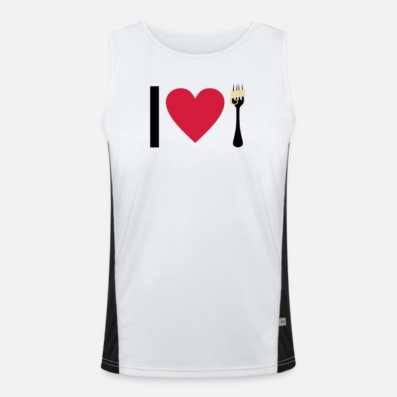 I love Pasta Funktionelles Kontrast-Tank Top für Männer 