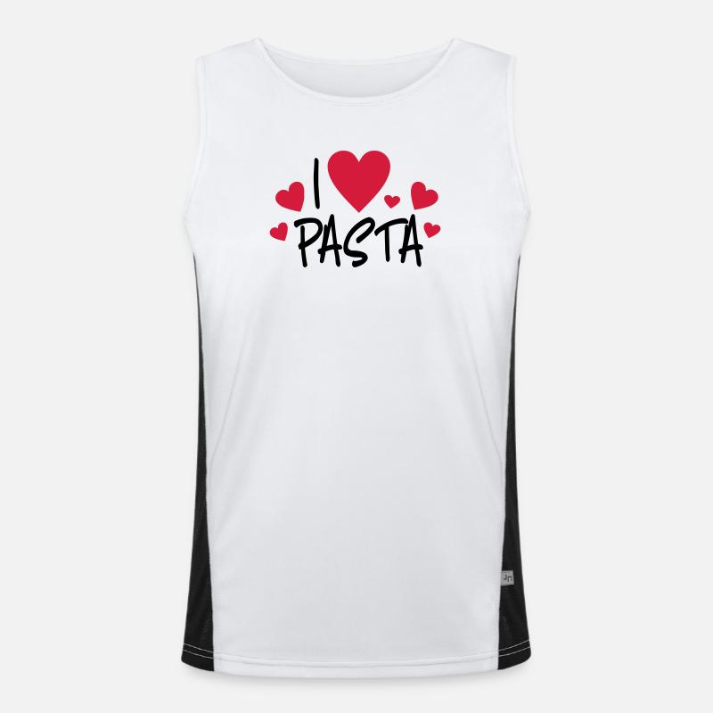 pasta - Men's Functional Contrast Tank Top  - white/black