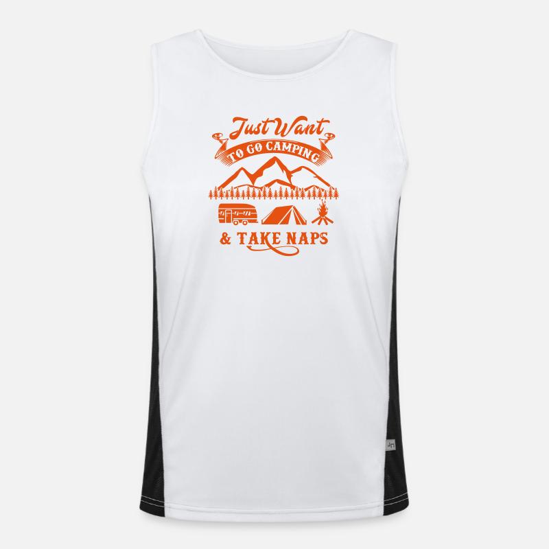 Ich möchte nur zelten und ein Nickerchen machen - Camping Funktionelles Kontrast-Tank Top für Männer 
