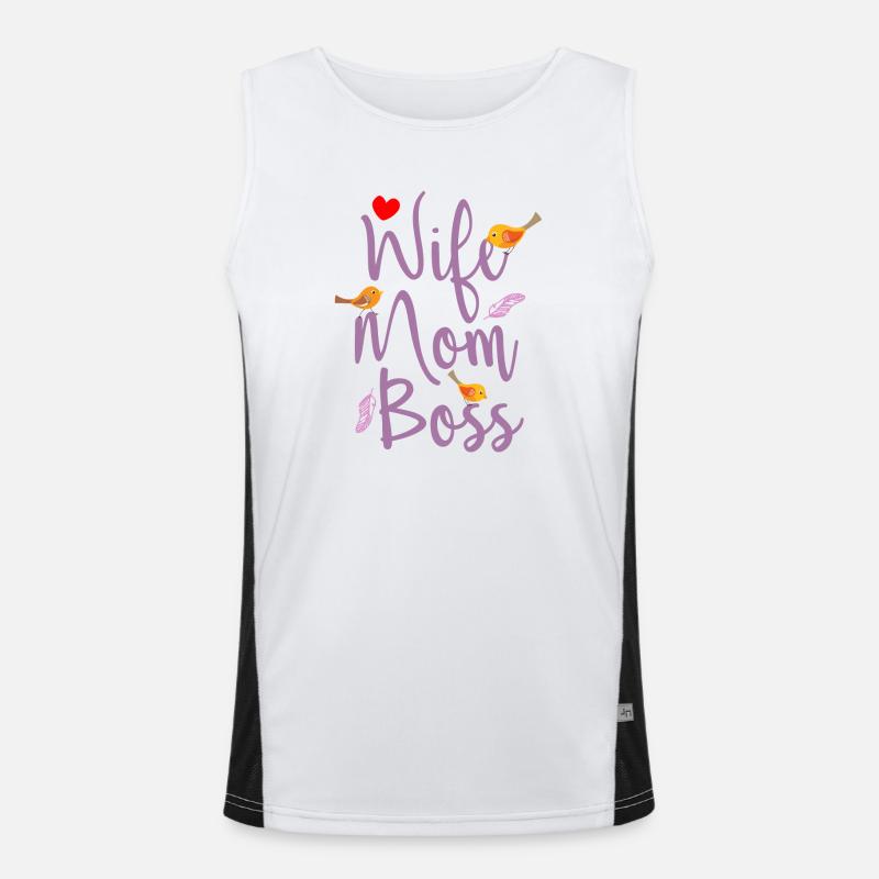 Frau Mutter Chef Funktionelles Kontrast-Tank Top für Männer 