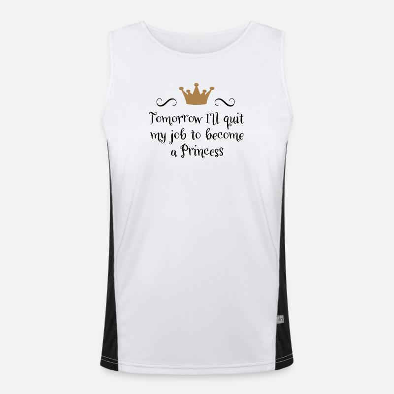 Princess - Men's Functional Contrast Tank Top  - white/black