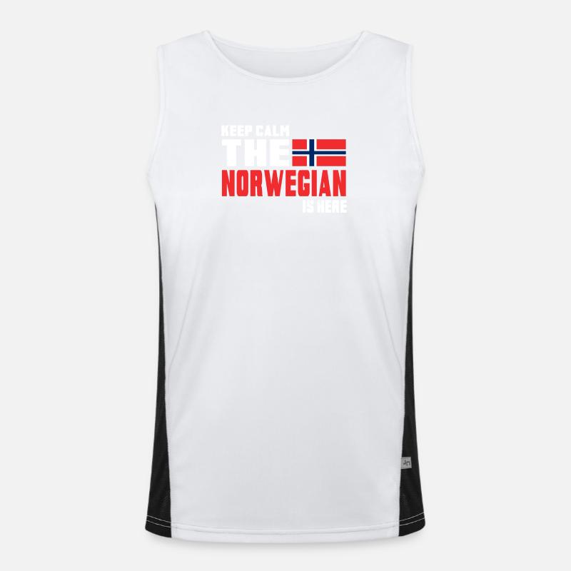 Keep Calm The Norwegian / Norwegen / Geschenk Funktionelles Kontrast-Tank Top für Männer 