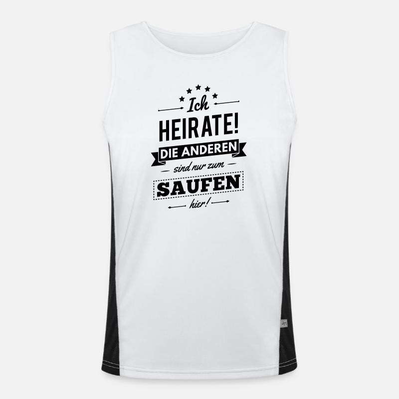 Ich heirate! Junggesellenabschied Funktionelles Kontrast-Tank Top für Männer 