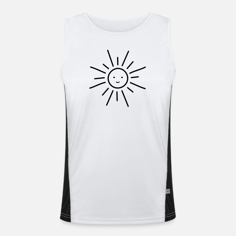 Sonne Sonnenschein strahlende Sonne Gesicht Funktionelles Kontrast-Tank Top für Männer 