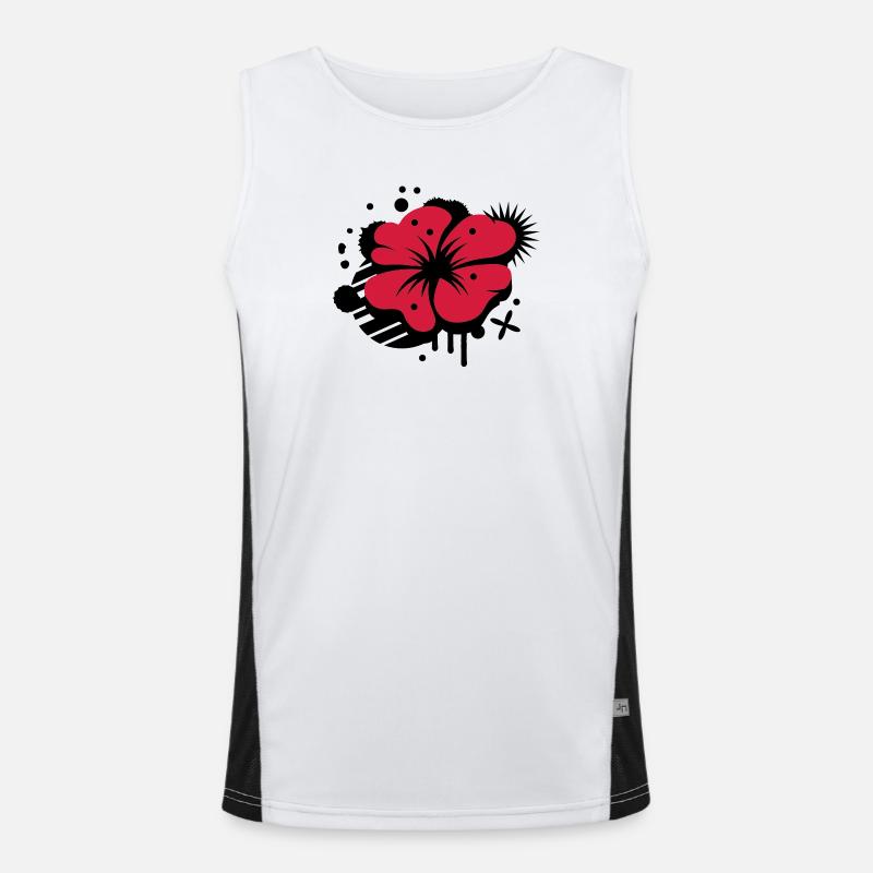 Klatschmohn als Graffiti Funktionelles Kontrast-Tank Top für Männer 