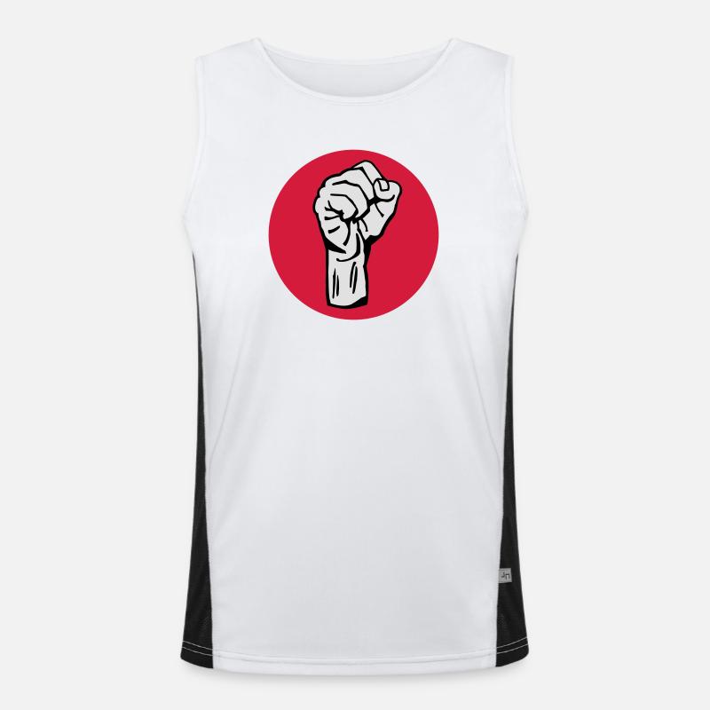Fist - Protest - Democracy Men's Functional Contrast Tank Top 