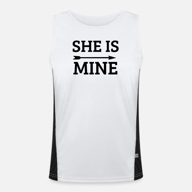 she is mine Funktionelles Kontrast-Tank Top für Männer 