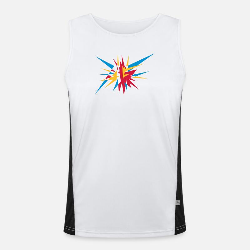 Explosion und Strahlen Funktionelles Kontrast-Tank Top für Männer 