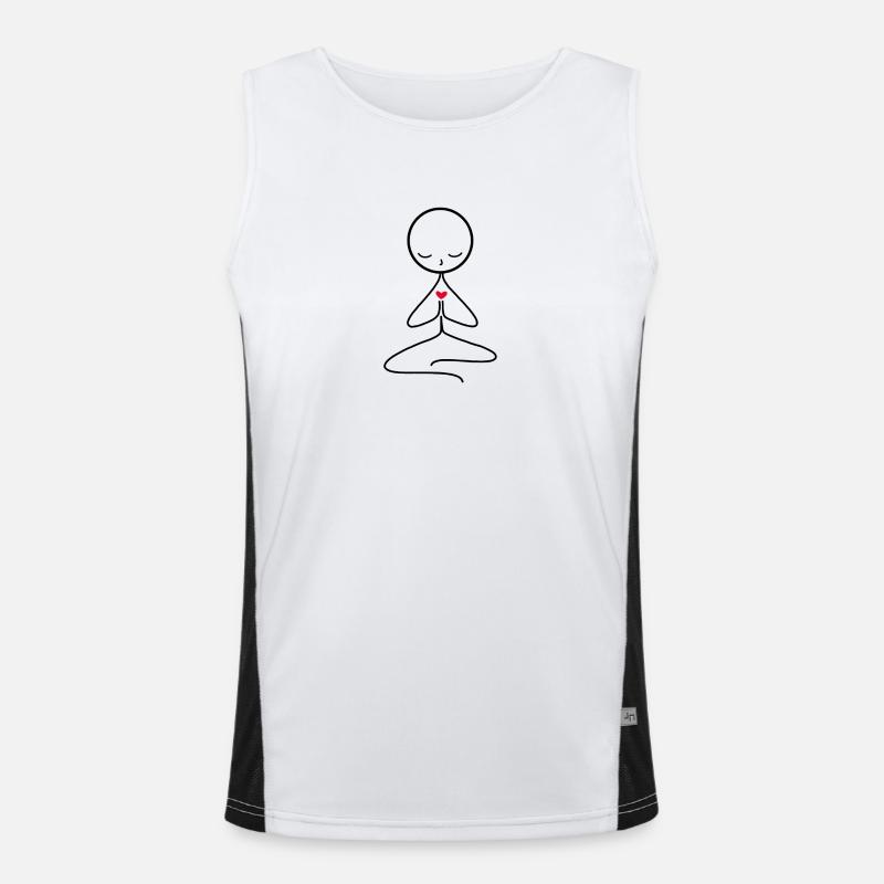meditation - Men's Functional Contrast Tank Top  - white/black