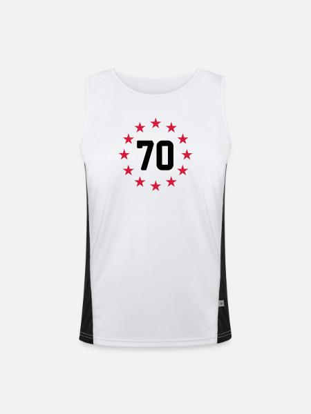 70 years - Men's Functional Contrast Tank Top - white/black