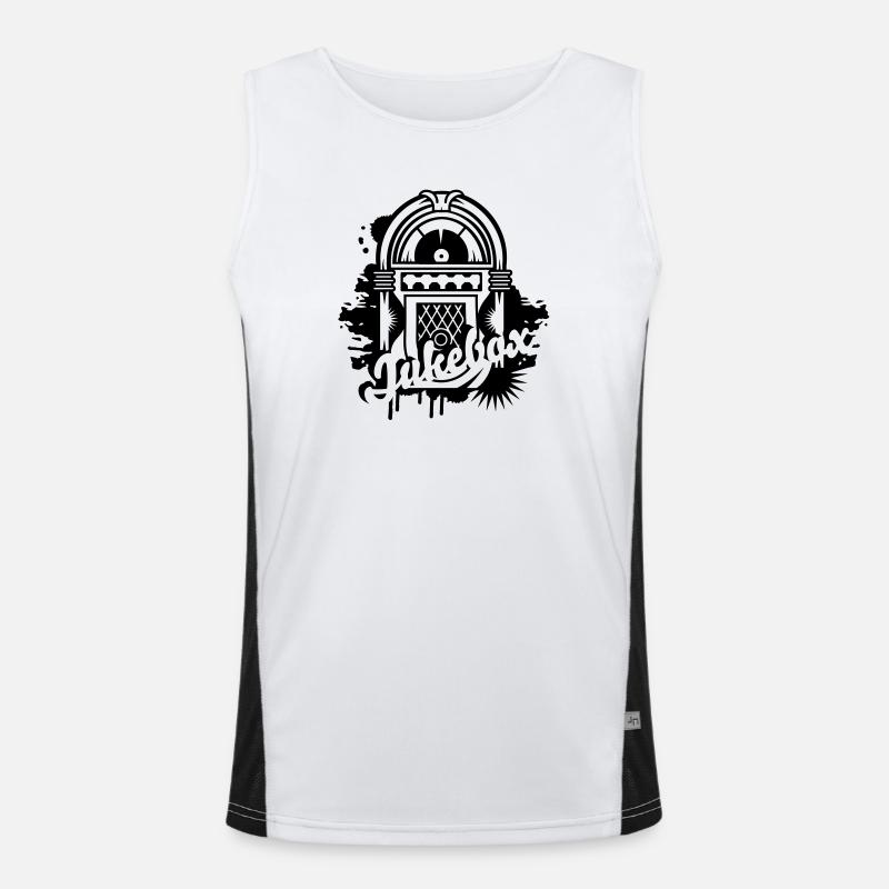 Jukebox Graffiti Funktionelles Kontrast-Tank Top für Männer 