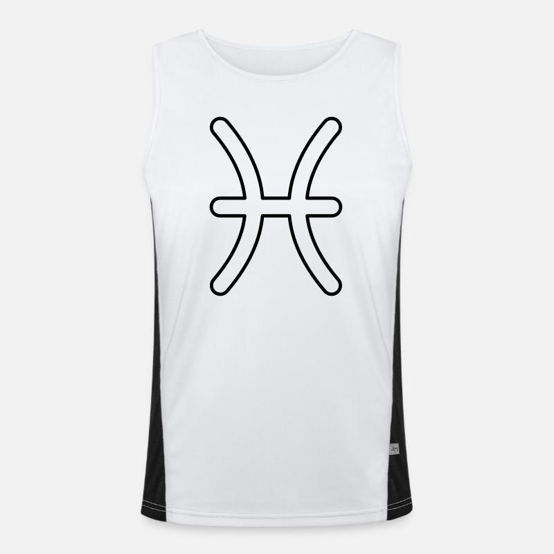 Fische Sternzeichen Sternbild Tierkreiszeichen Funktionelles Kontrast-Tank Top für Männer 