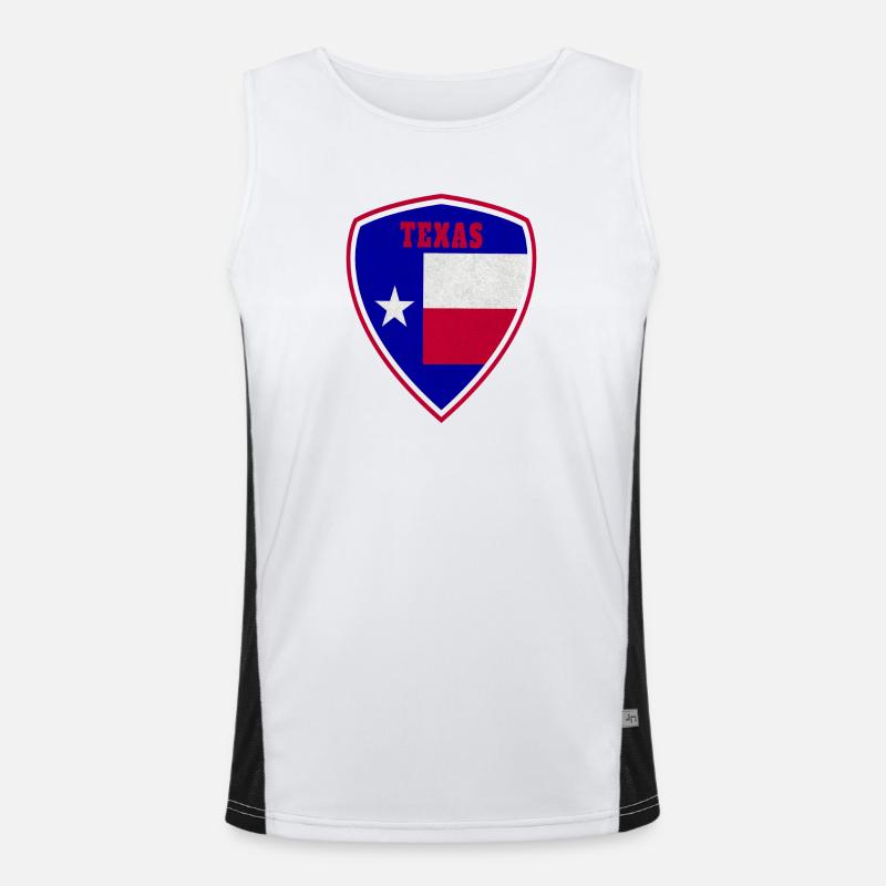 Texas Blason emblème cadeau de drapeau Débardeur respirant contrasté Homme 