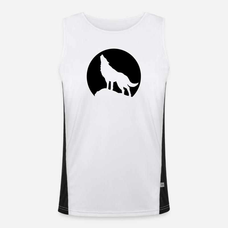 moon wolf Men's Functional Contrast Tank Top 