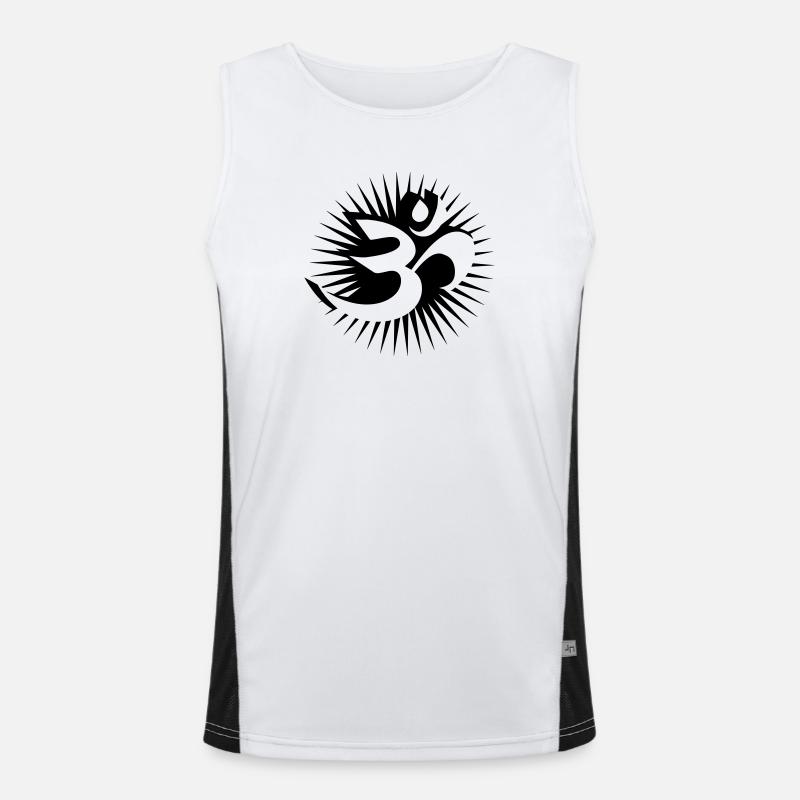 Om symbol 3D Men's Functional Contrast Tank Top 