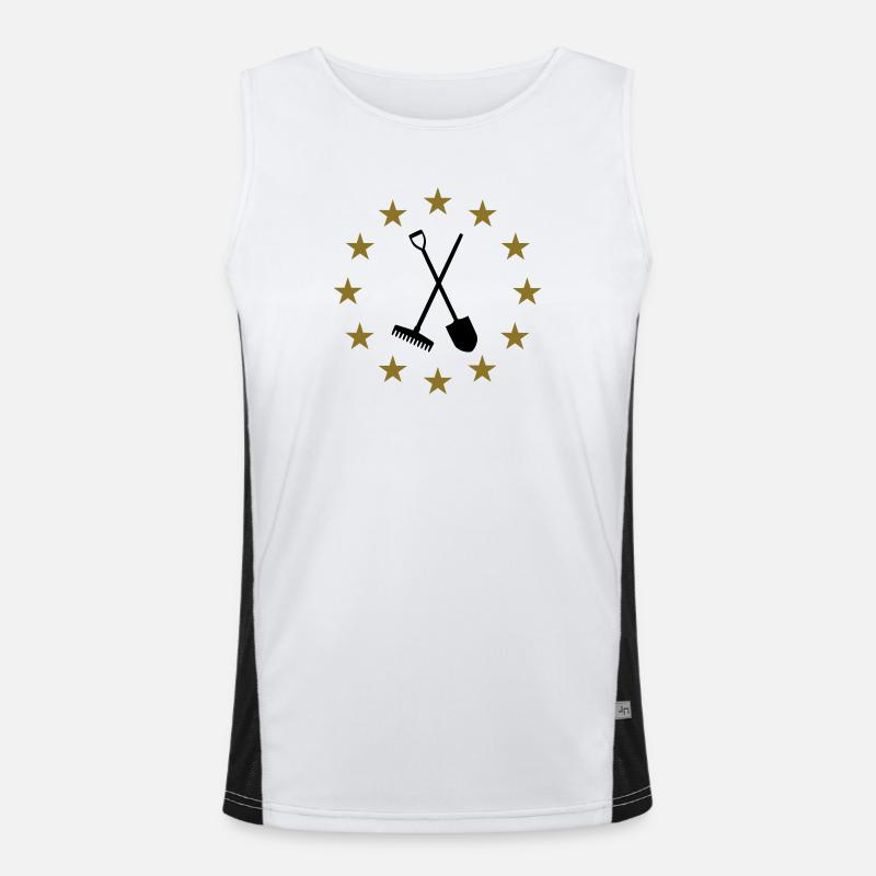 Rake, Shovel & Stars - Men's Functional Contrast Tank Top  - white/black