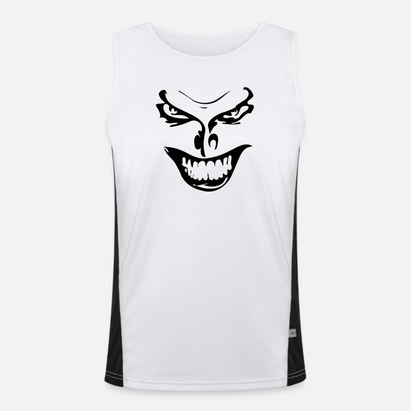 Evil Face - Men's Functional Contrast Tank Top - white/black