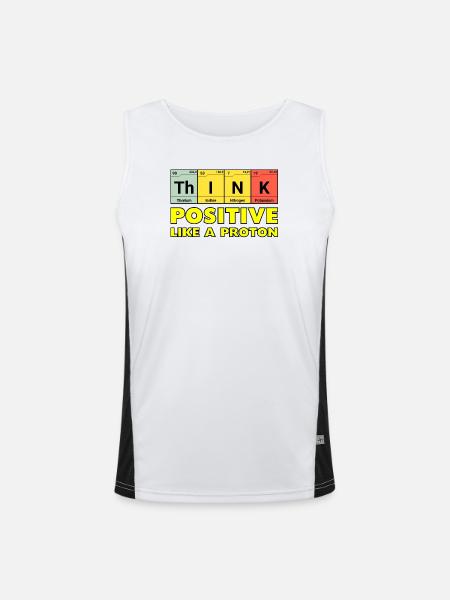 Think positively, like a proton - Men's Functional Contrast Tank Top - white/black