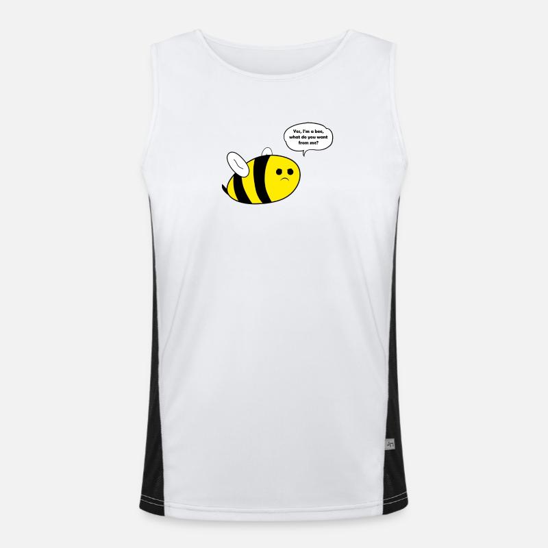 Thick bee bee gift - Men's Functional Contrast Tank Top  - white/black