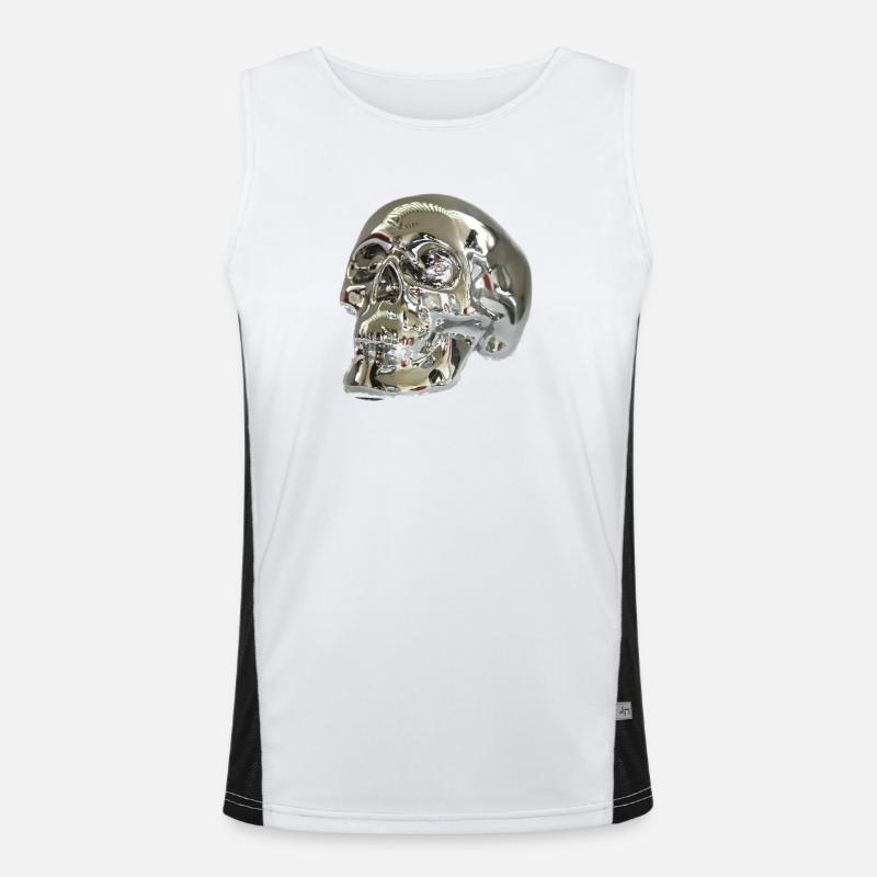 Silver skull Men's Functional Contrast Tank Top 