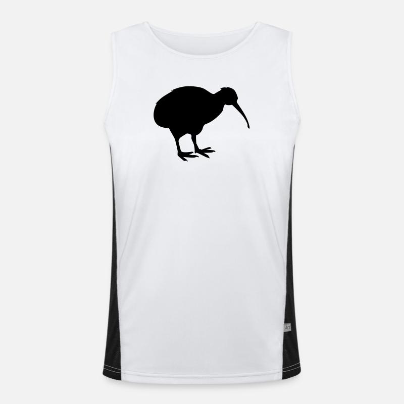 kiwibird - Men's Functional Contrast Tank Top  - white/black