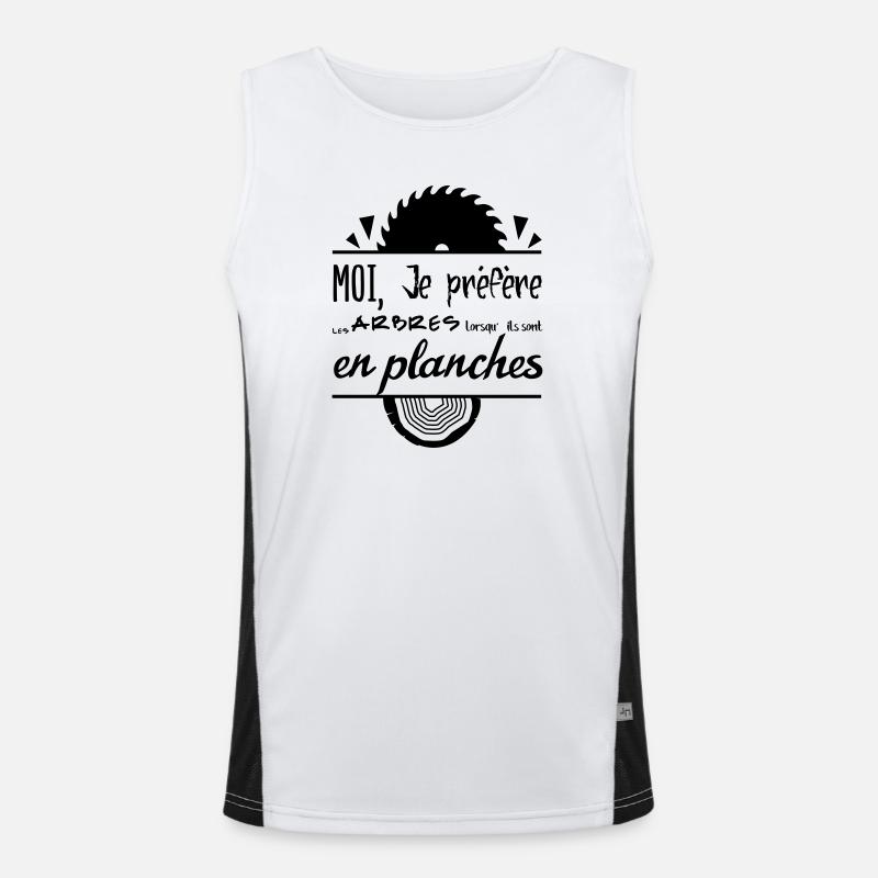 The trees are better in boards! - Men's Functional Contrast Tank Top - white/black
