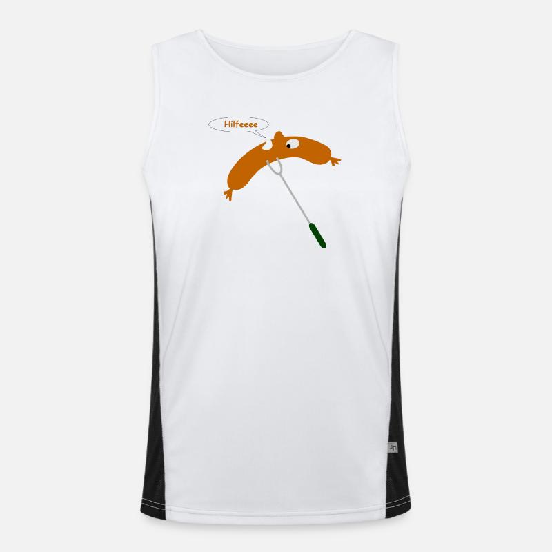 bratwurst grilling help Men's Functional Contrast Tank Top 