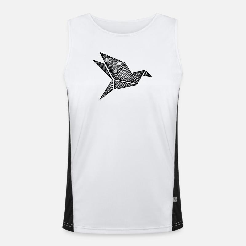 Origami Bird Men's Functional Contrast Tank Top 
