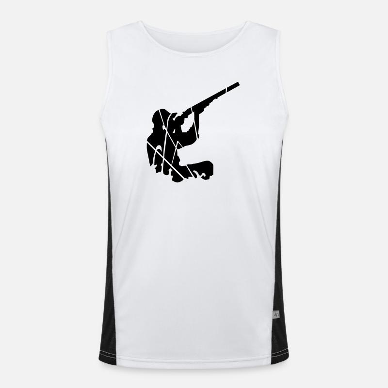 Hunter - Men's Functional Contrast Tank Top  - white/black
