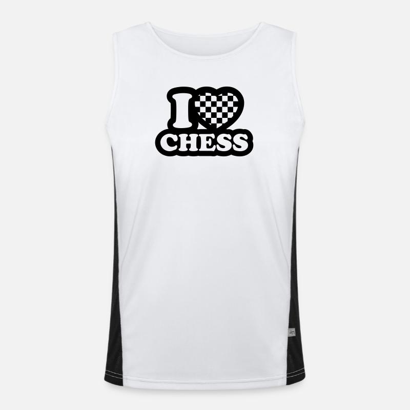 I love chess - J'aime échecs Débardeur respirant contrasté Homme 